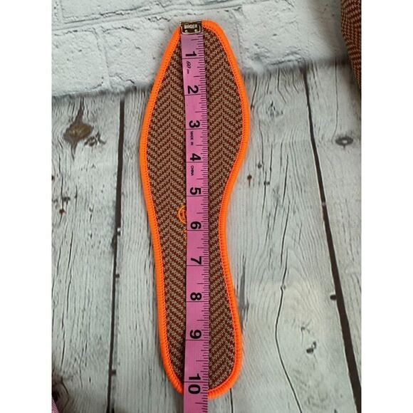 NEW! ROTHY'S beige orange chevron herringbone flat ballerina shoes 10 - Picture 8 of 9